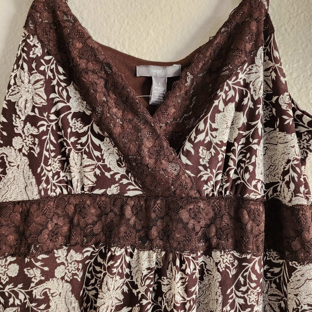 Apt. 9 Brown and White Floral Dress - Picture 2 of 9